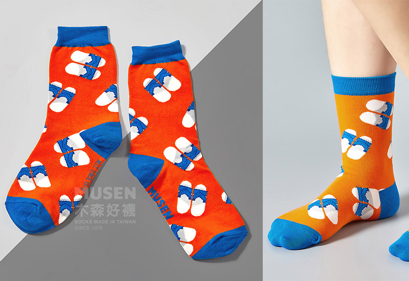 台灣印象針織襪-藍白拖